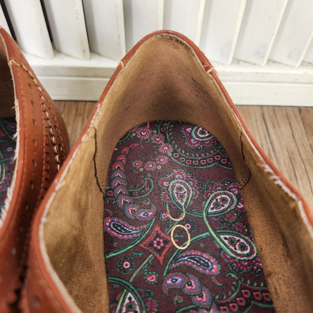 Aldo Thylian Oxfords Womens Size 8.5 Brown Leather Brogue Cap Toe Boho Shoes - Picture 10 of 11